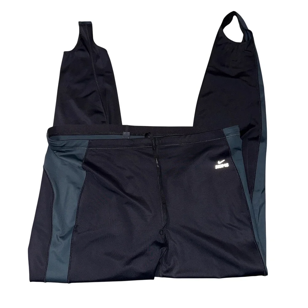 Nike x SKIMS Stirrup Leggings 3X Black Green High Rise Active Tights LEG-9632W
